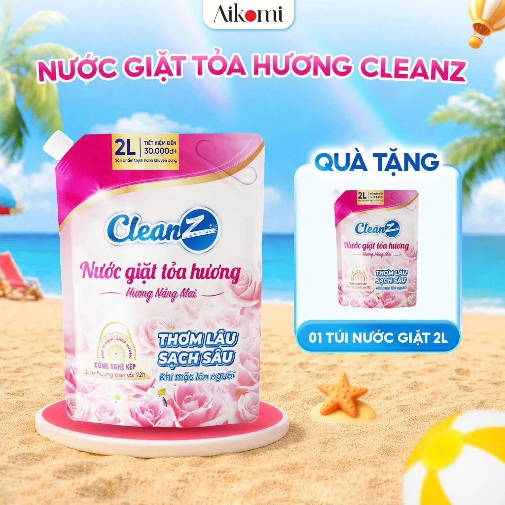 [SSV] Nước Giặt Tỏa Hương CleanZ Công Nghệ Sạch Sâu, Đánh Bay Vết Bẩn, Hương Thơm Mềm Mại, Bảo Vệ Màu Quần Áo