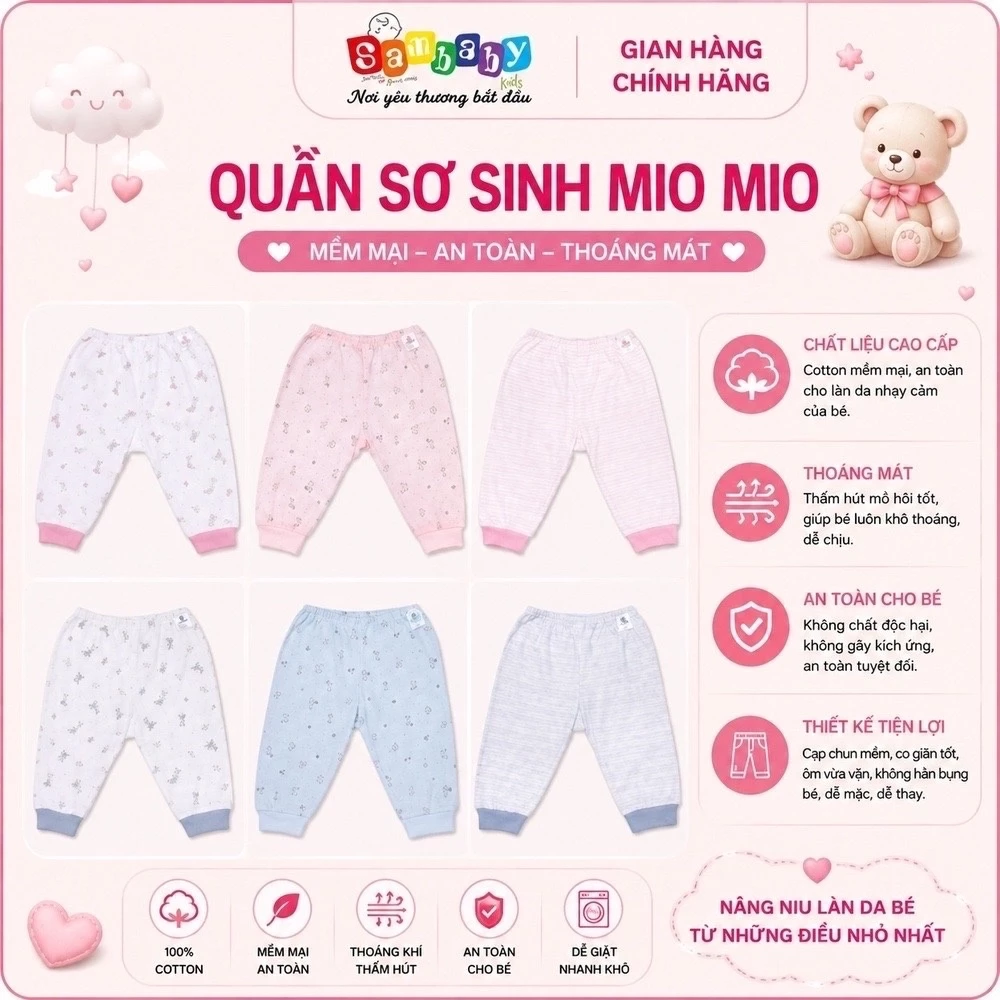 Quần sơ sinh Mio Mio