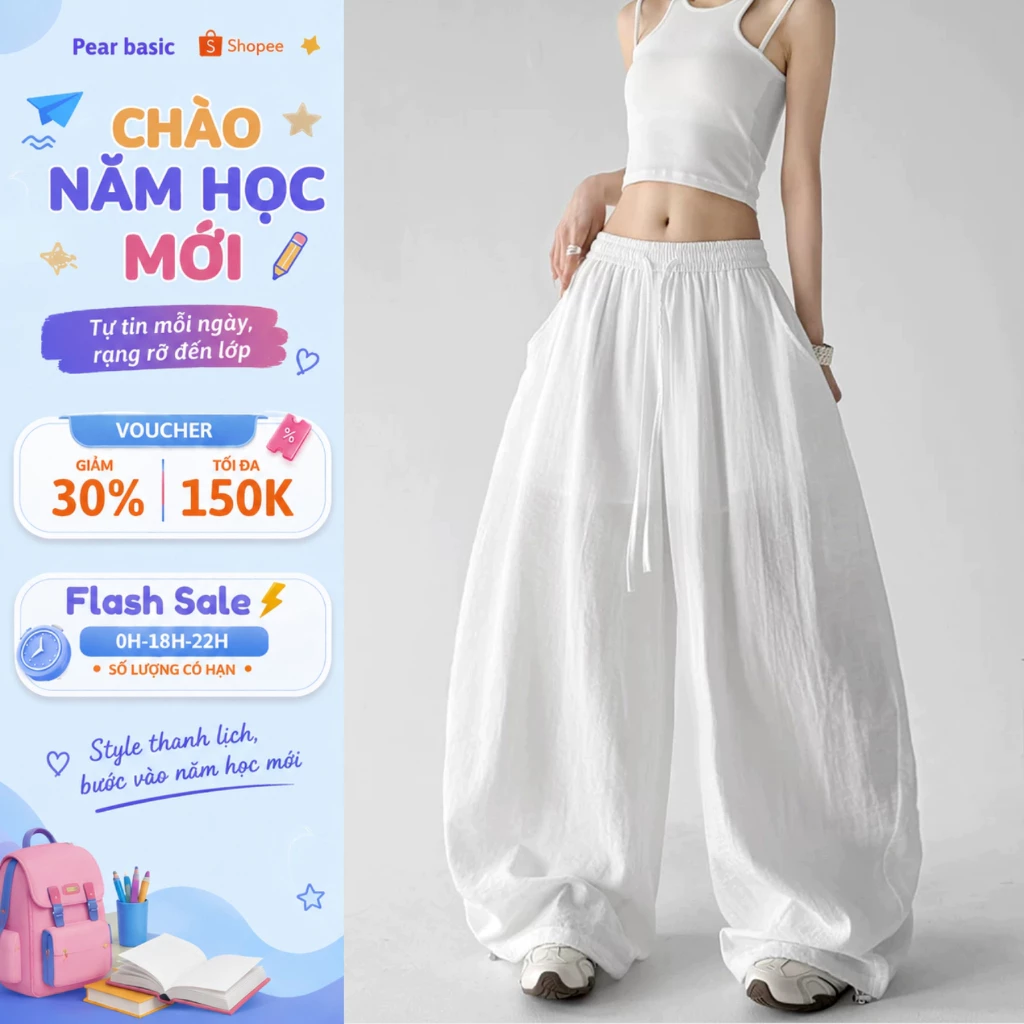 [ NEW ] Quần Ống Rộng Lina Dài 105cm Tôn Dáng Dành Cho Nữ, Quần Dài Nữ Vải Gió Thoáng Mát Lưng Dây Rút Tiện Lợi Q206