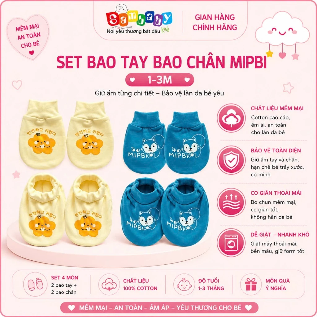 Set bao tay bao chân Mipbi