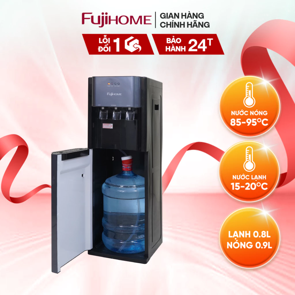 Cây nước nóng lạnh âm bình Fujihome WD211UE – 3 vòi, làm lạnh chip điện tử, thiết kế Muji Nhật Bản