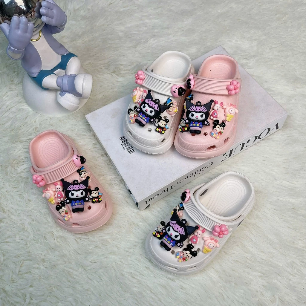 Dép sục cho bé đế cao 2cm eva siêu nhẹ tặng kèm charm xinh (317)