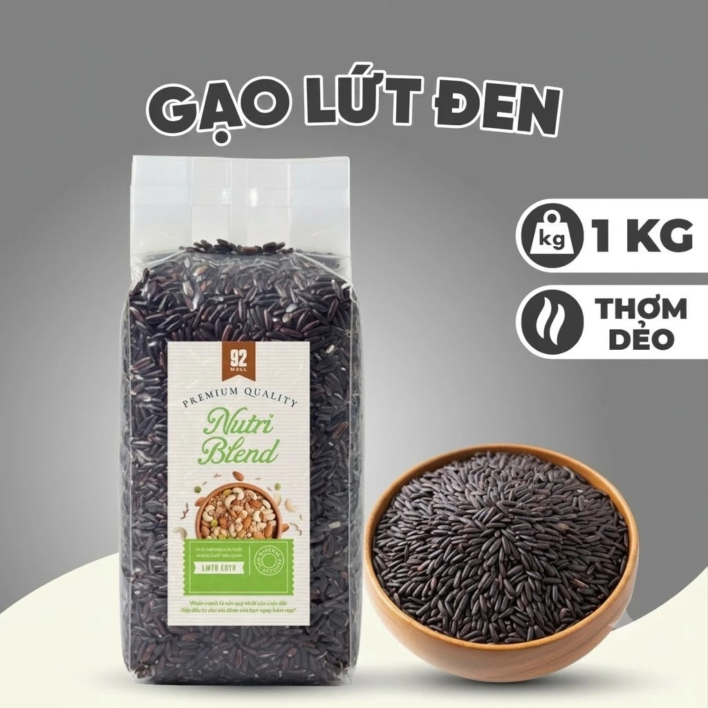 [Healthy] 5KG Gạo Lứt Đen Hữu Cơ Cao Cấp Ăn Kiêng Giảm Cân Túi Hút Chân Không