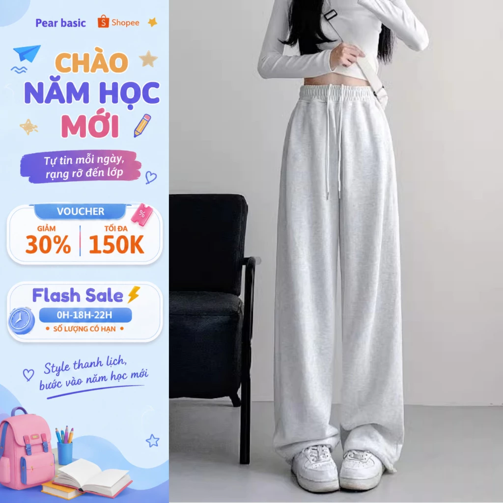 [ MÙA HÈ 2026 ] Quần nỉ dài lưng thun mềm mại ôm dáng - Quần nữ ống rộng chất nỉ cao cấp dày dặn Q86
