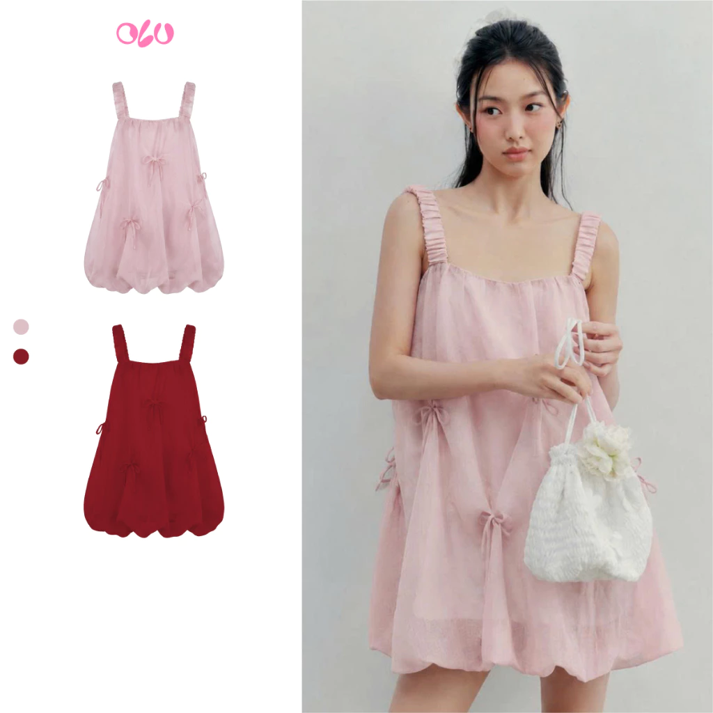 Đầm bí OLV 2 dây dáng suông kiểu đi chơi Laina Dress nhiều màu pastel