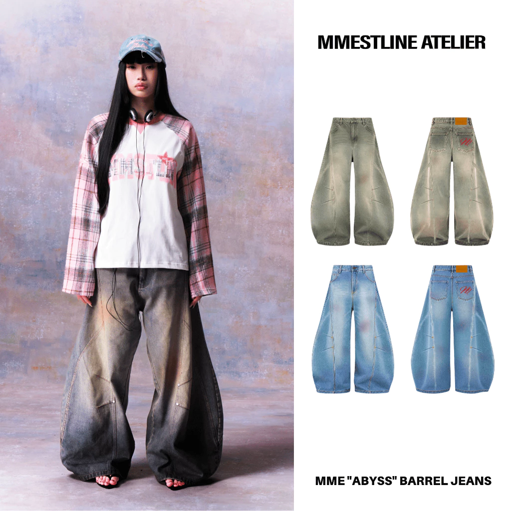 [SPECIAL EDITION] Quần Wash Jeans Ống Bí Barrel "ABYSS" Hiệu Ứng Blur Drop Form Ống Rộng Unisex Nam Nữ