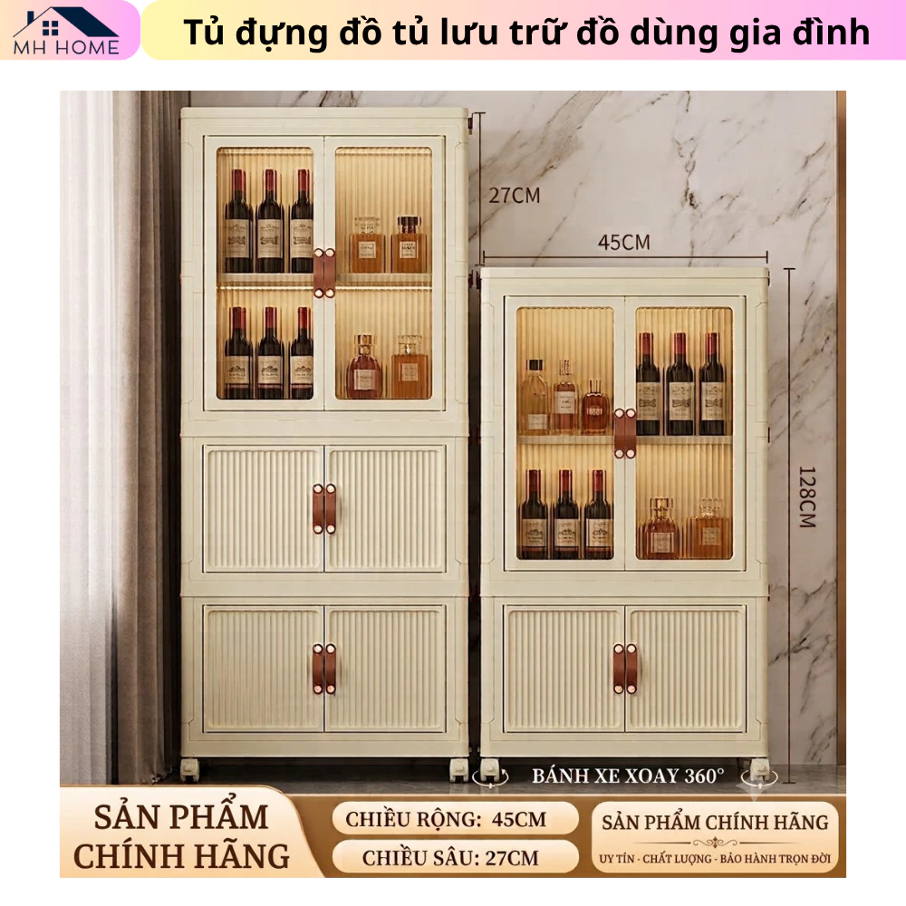 Tủ Quần Áo Nhựa Nhiều Tầng Có Bánh Xe - Tủ Đựng Đồ Cho Bé Đồ Dùng Cá Nhân Có Cửa Chống Bụi Giúp Phòng Gọn Gàng M