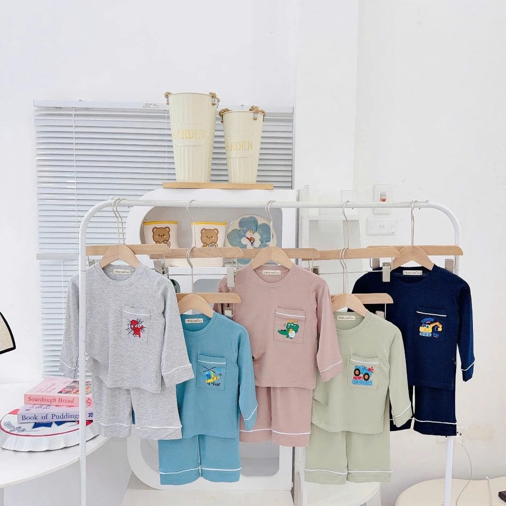 [ MẪU MỚI Size 7-25 ký ] Bộ Dài Tay Thun Lạnh In Hình Động Vật Cho bé trai Mềm Mịn Đẹp Thoáng Mát mặc ngủ điều hòa mát