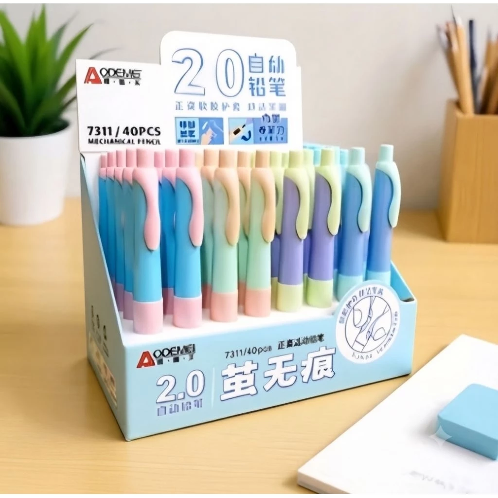 Conbo💝 10 bút Cá heo chì kim 2B ngòi 2.0 màu macron tích hợp gọt chì và định vị tay cầm cho trẻ tập viết