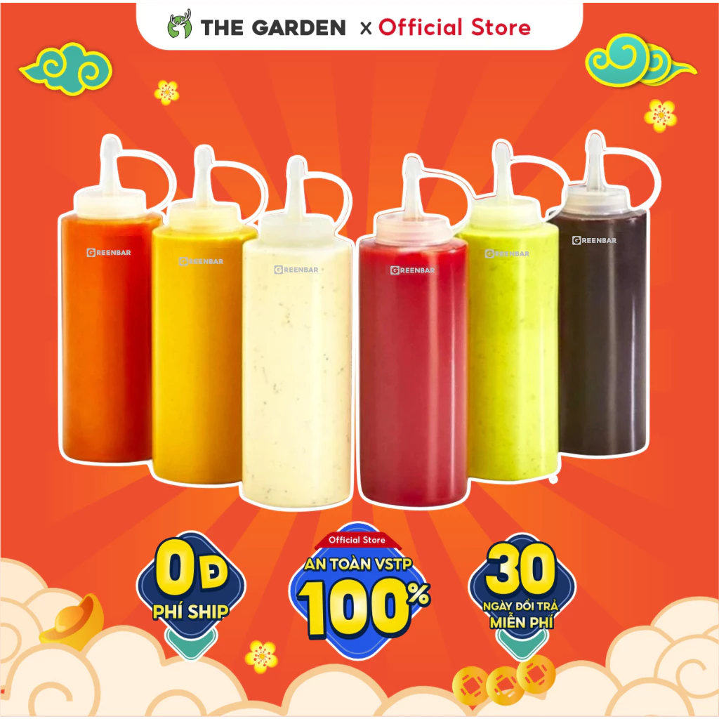 Bình Nhựa Thực Phẩm Đựng Tương, Sirup, Nước Sốt, siro - Nhiều Dung Tích - Có Vạch Chia -  GREENBAR