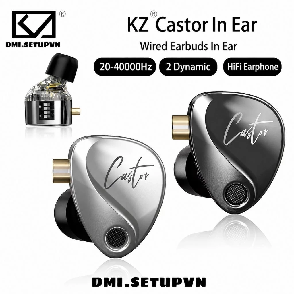 🎧(NEW BH 6T) [HOẢ TỐC] Tai Nghe KZ Castor 2DD | HiFi Chất Lượng Cao | Dynamic | Chống Ồn Tốt | Cân Bằng Âm Chuẩn