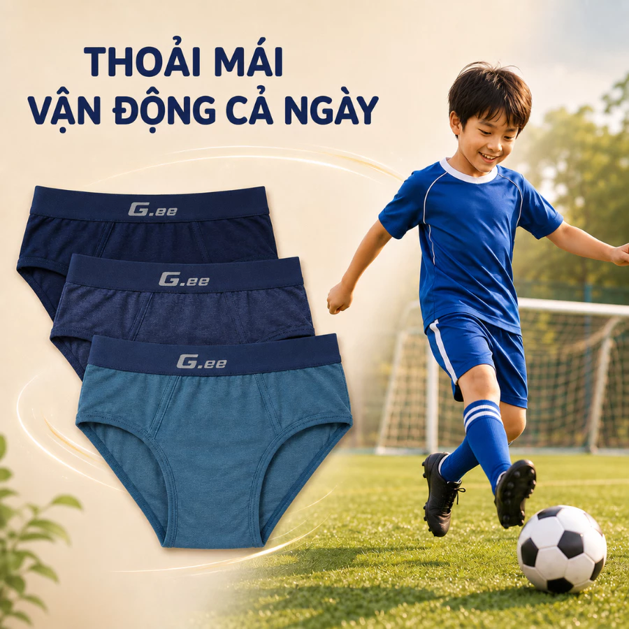 Set 3 SỊP TAM GIÁC BÉ TRAI GEE vài gỗ sồi mềm mịn thoáng mát cho bé trai mới tập mặc, size 10-75kg cho mọi độ tuổi.
