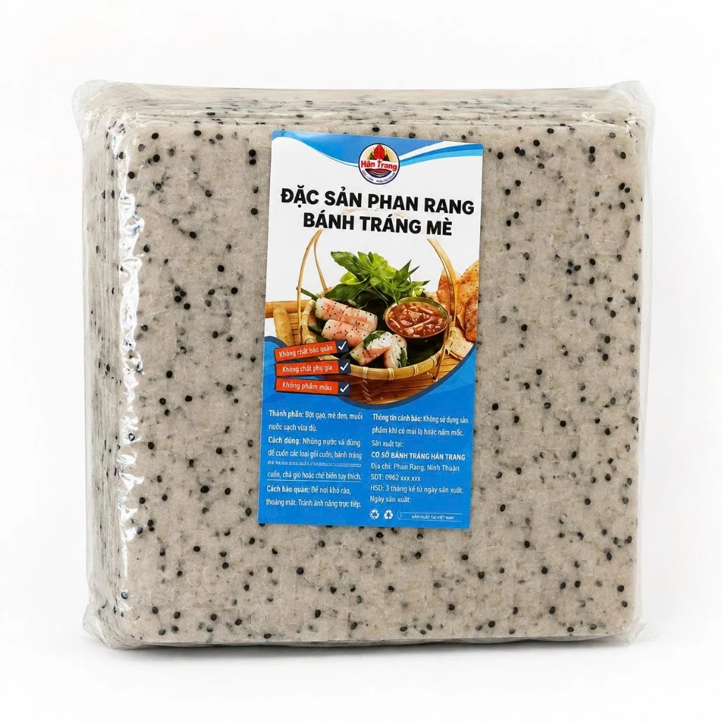 Bánh Tráng Cuốn Thịt Phan Rang 2kg Mè Đen Loại Ngon - Đặc sản Phan Rang