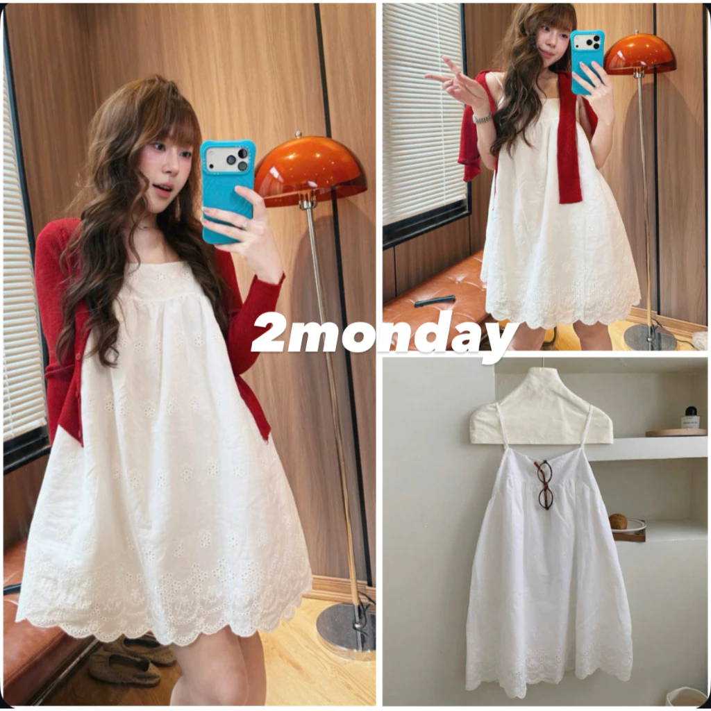 [HÀNG LOẠI 1/ SẴN] VÁY HAI DÂY KIỂU REN XÔ HOA BOIL NARIDRESS SIÊU XINH 2MONDAY V72