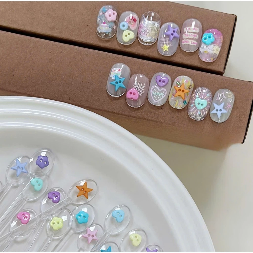 Set 30 viên Charm Cúc Áo Gắn Trang Trí Móng Cực Xinh