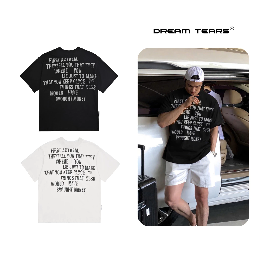 Áo Thun Nam Nữ Dream Tears Cổ Tròn Chất Vải Cotton Giấy Xước 200Gsm Thoáng Mát Phong Cách Năng Động AP54