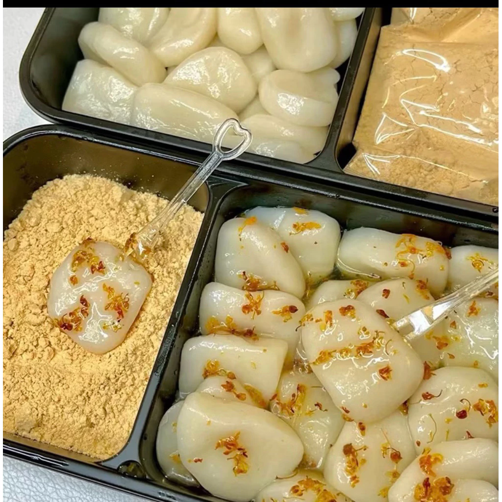 combo 2 hộp Bánh mochi Phúc Kiến dẻo thơm ăn bột gạo rang,hoa quế