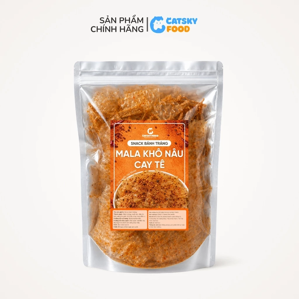 Bánh Tráng Trộn Tẩm Vị Catsky Food bánh tráng siêu topping đẫm vị đồ ăn vặt tiện lợi - Bịch 200G