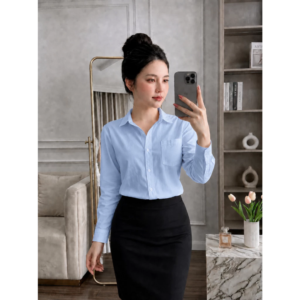Áo sơ mi trơn , áo sẻ đuôi tôm chất liệu mềm mát, kiểu dáng trẻ trung Có 4 màu lựa chọn L5
