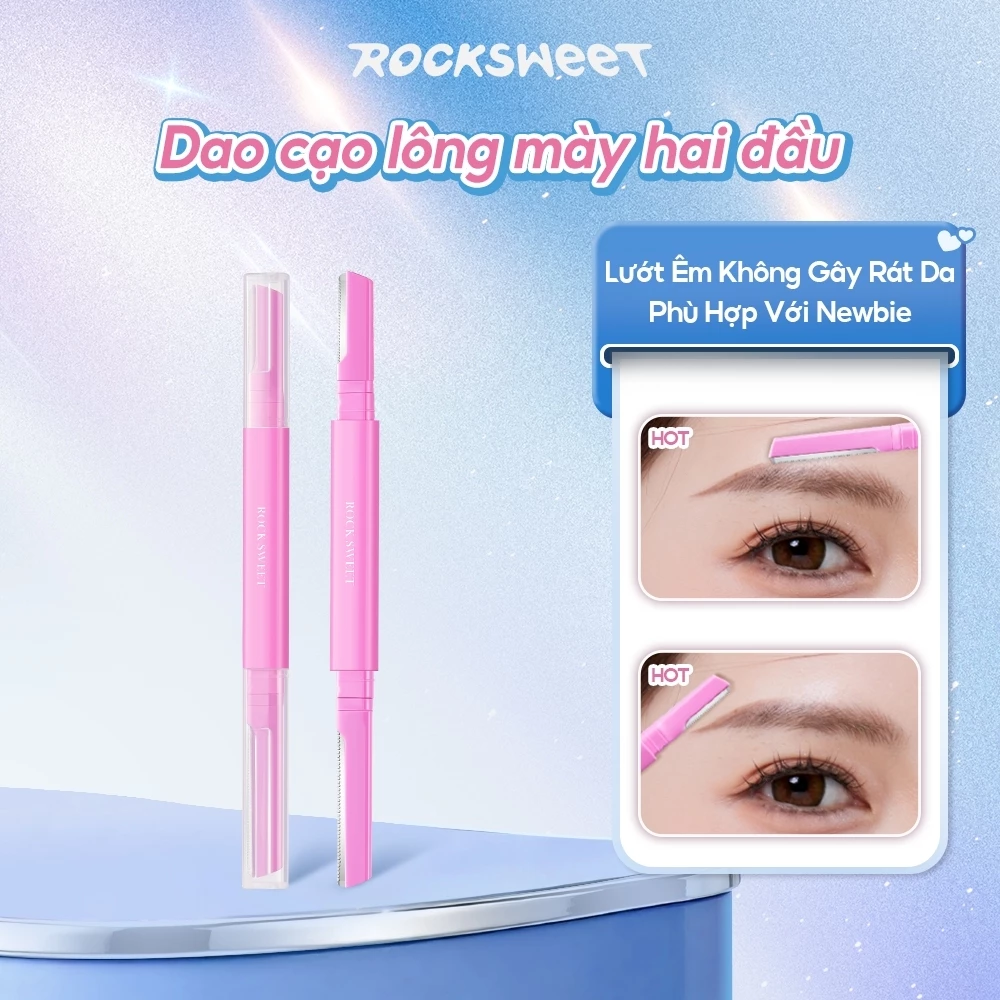 Rock Sweet Dao Cạo Lông Mày 2 Đầu, Dao Tỉa Chân Mày Mini, Dụng Cụ Tạo Dáng Lông Mày