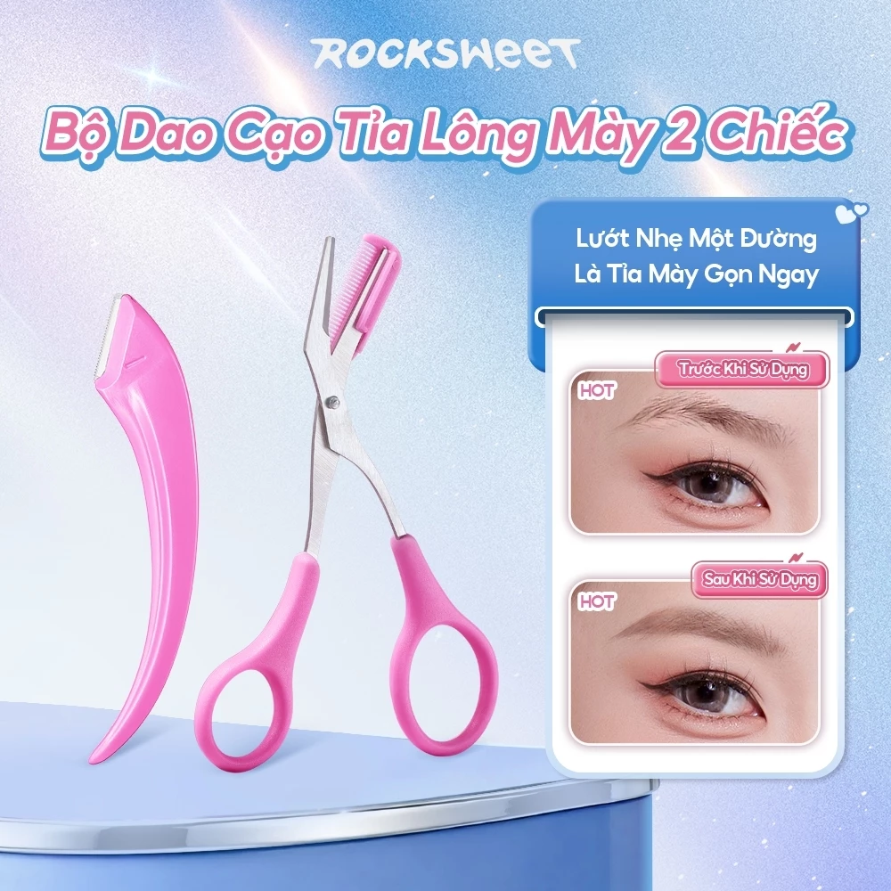 ROCKSWEET Bộ dụng cụ tỉa mày đa năng chải cắt tạo dáng trong một bộ an toàn và chính xác thiết kế gập tiện lợi lưỡi bền