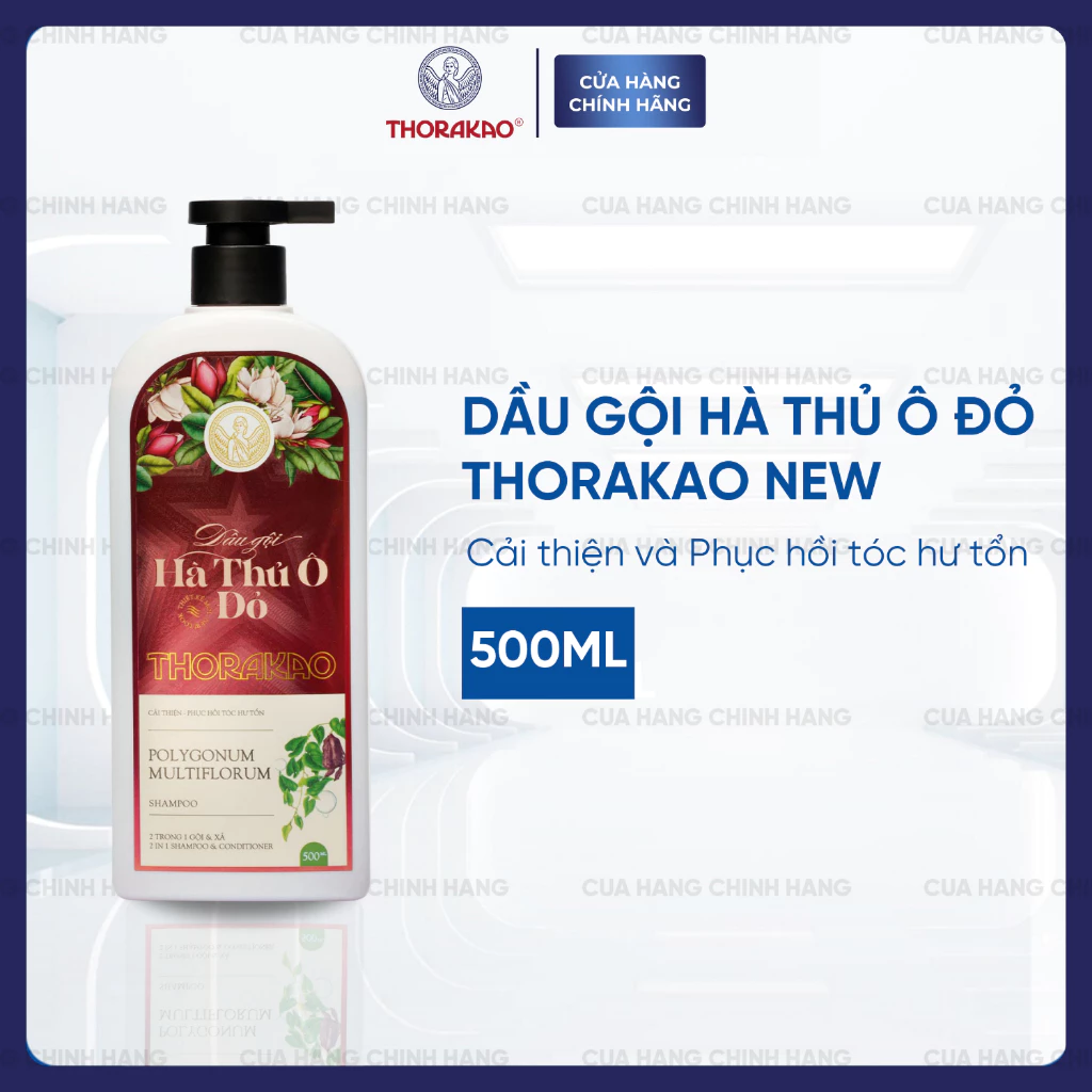 Gội Xả Thorakao 2IN1 Hà Thủ Ô Đỏ Phục Hồi Tóc Hư Tổn 500ML