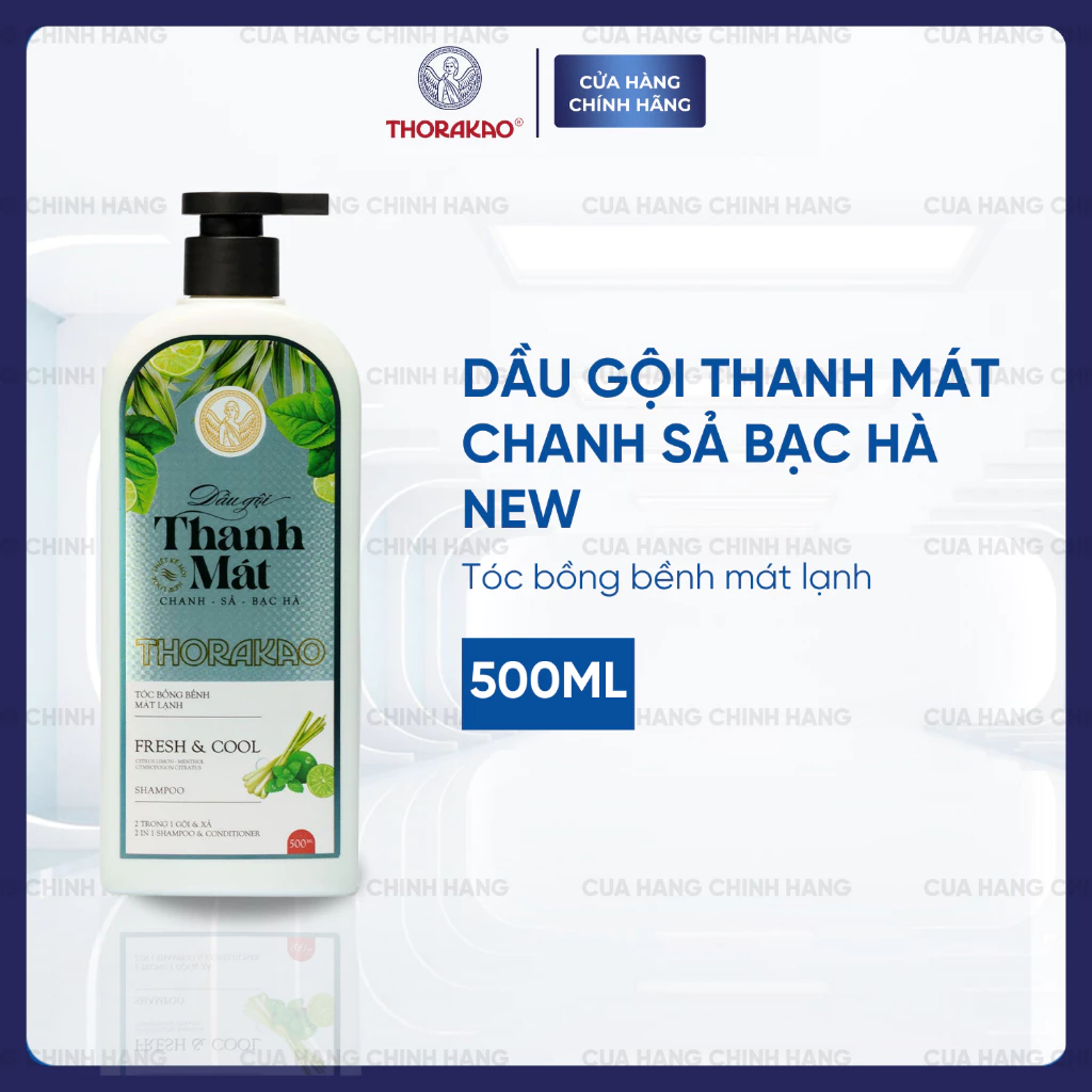 Gội Xả Thorakao 2IN1 Thanh Mát Chanh Sả Bạc Hà 500ML