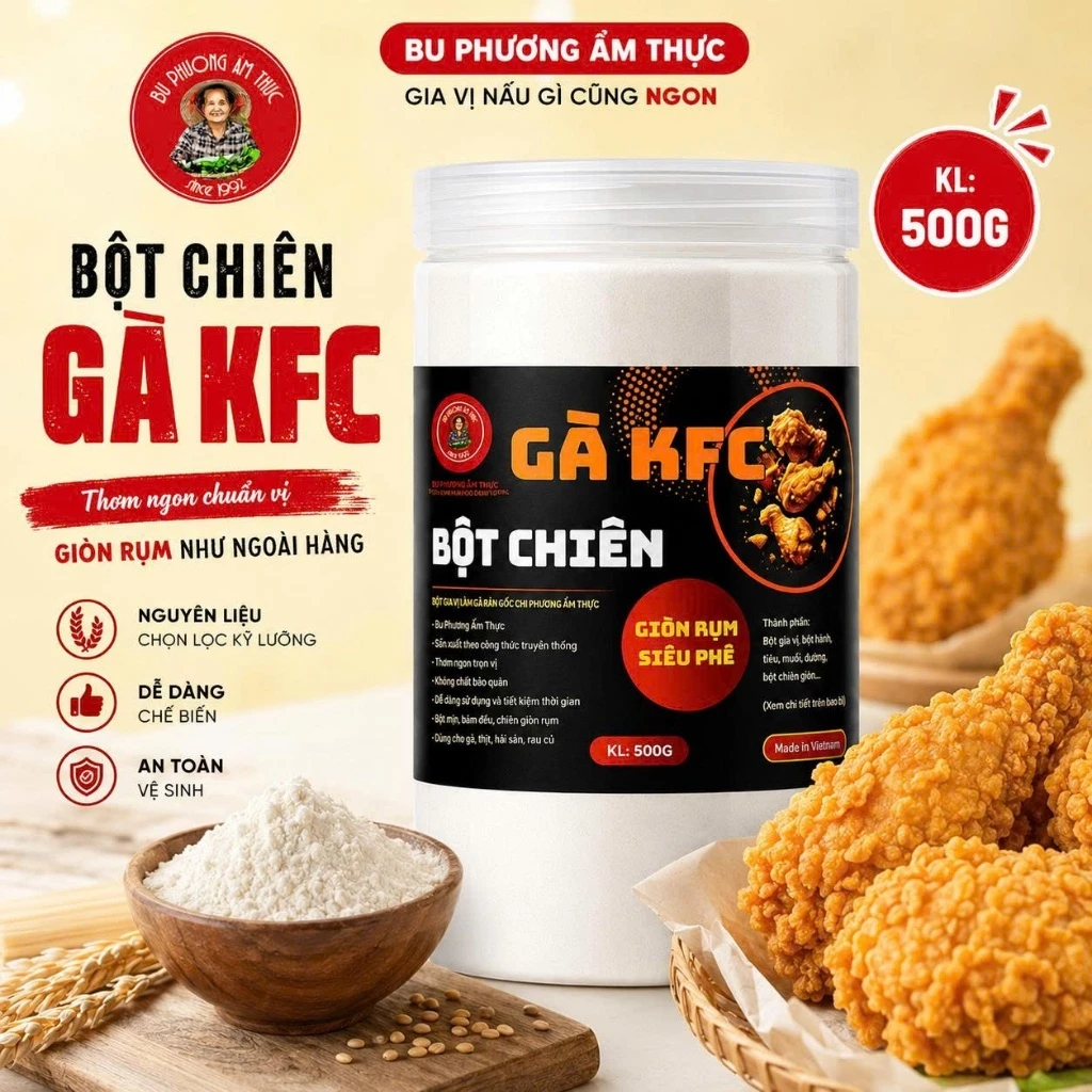 Bột Chiên Gà KFC  - Thương Hiệu Bu Phương Ẩm Thực Siêu Giòn Rụm