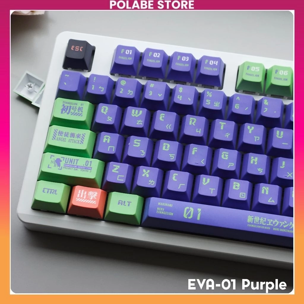 Keycap EVA-01 Cherry Manta Rudy cherry Profile bàn phím cơ Keycap Blue Fire Arctic Polabe Store