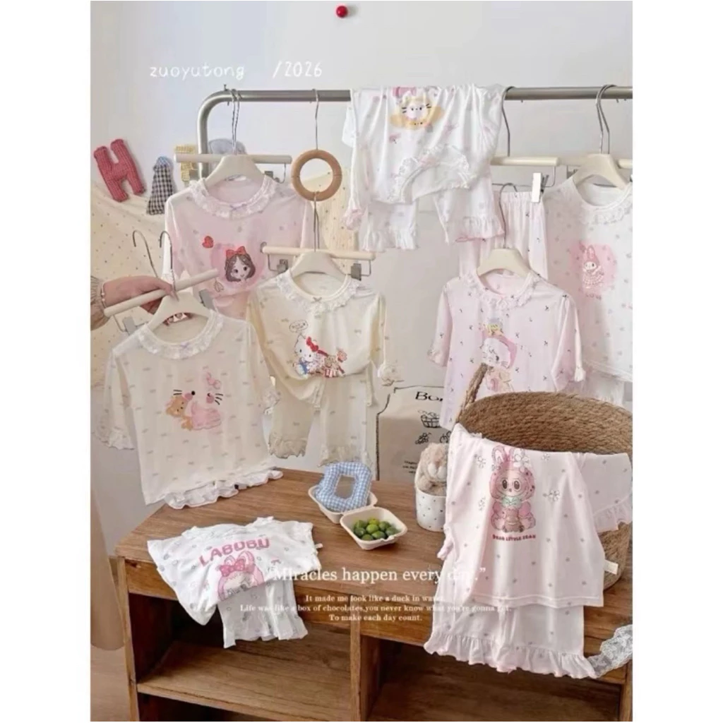 Bộ lửng cho bé mặc hè thu chất vải tencel mát mềm thấm hút mồ hôi