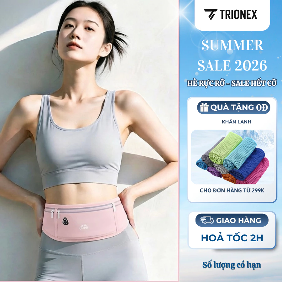 [K123] Túi đai đeo hông thể thao, túi đựng điện thoại chạy bộ, chống nước có thể điều chỉnh TRIONEX