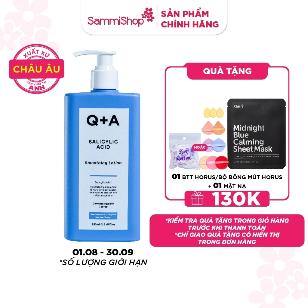 Q+A Sữa dưỡng Salicylic Acid Smoothing Lotion 250ml