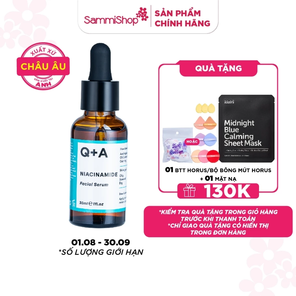 Q+A Tinh chất Niacinamide Facial Serum 30ml