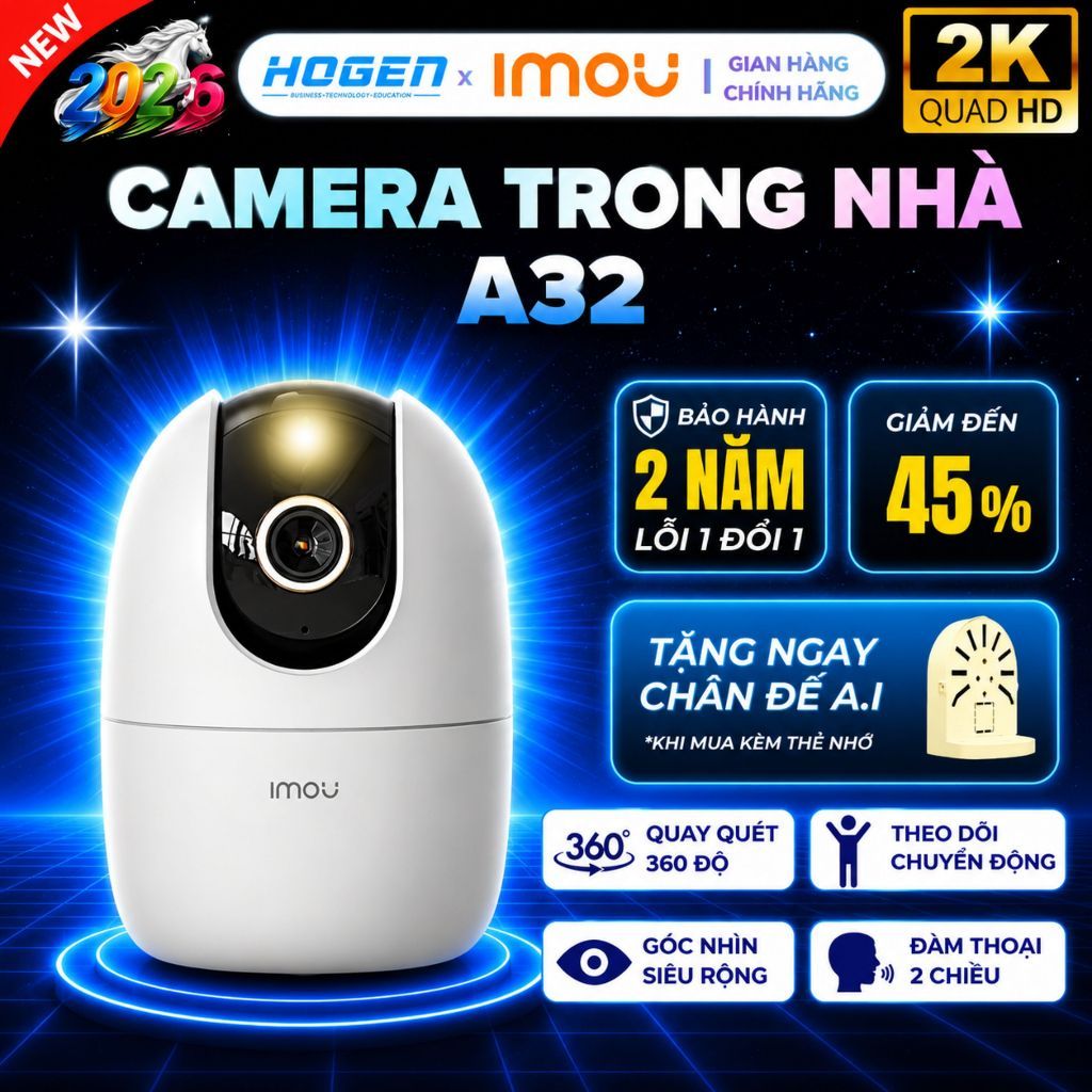 Camera Wifi Imou Trong Nhà A32/A52EP – Quay Quét 360, Đàm Thoại 2 Chiều, Hồng…