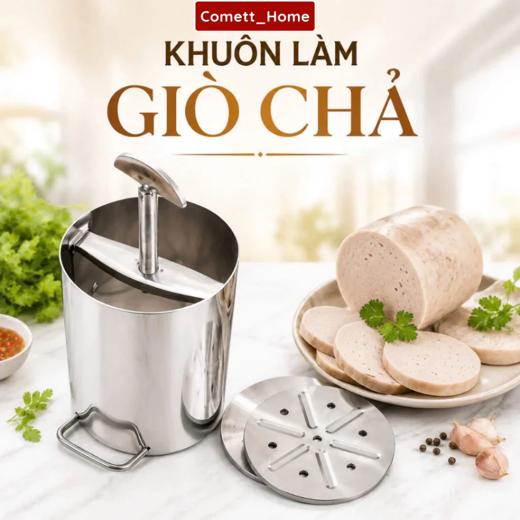 Khuôn Làm Giò Inox 304 Tháo Lắp Tiện Lợi 1KG - Khuôn Giò Thủ Xào Mini Làm Giò Chả Cổ Truyền
