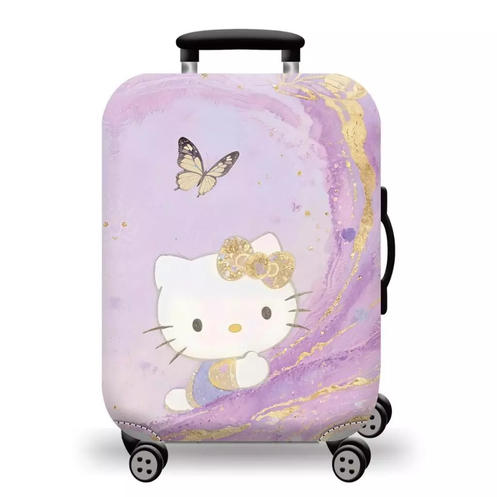 Vỏ bọc bảo vệ vali - Túi Trùm Vải Thun 3D Co Giãn 4 Chiều -Chống xước chống bụi-hellokitty