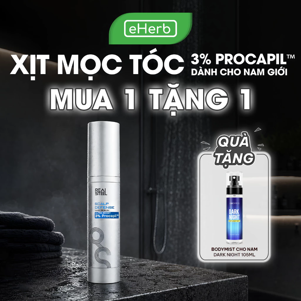 [MUA 1 TẶNG 1] Xịt Dưỡng Tóc Nam Procapil 3% REAL STEEL Giảm Rụng, Dày Tóc Hương Nước Hoa 45ml