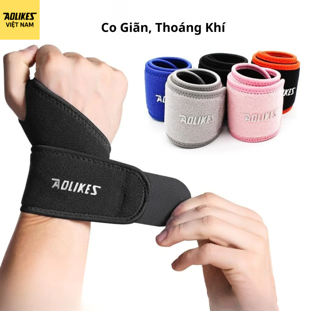Băng Quấn Bảo Vệ Cổ Tay AOLIKES A-7937 – Hỗ Trợ Khớp Cổ Tay Chắc Chắn Khi Tập Luyện