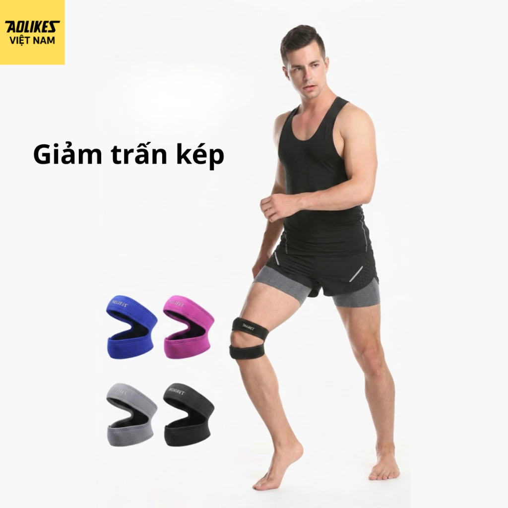 Dây Đai Quấn Bảo Vệ Đầu Gối AOLIKES A7929 Chính Hãng – Bó Gối Thể Thao Chống Chấn Thương, Hỗ Trợ Xương Bánh Chè