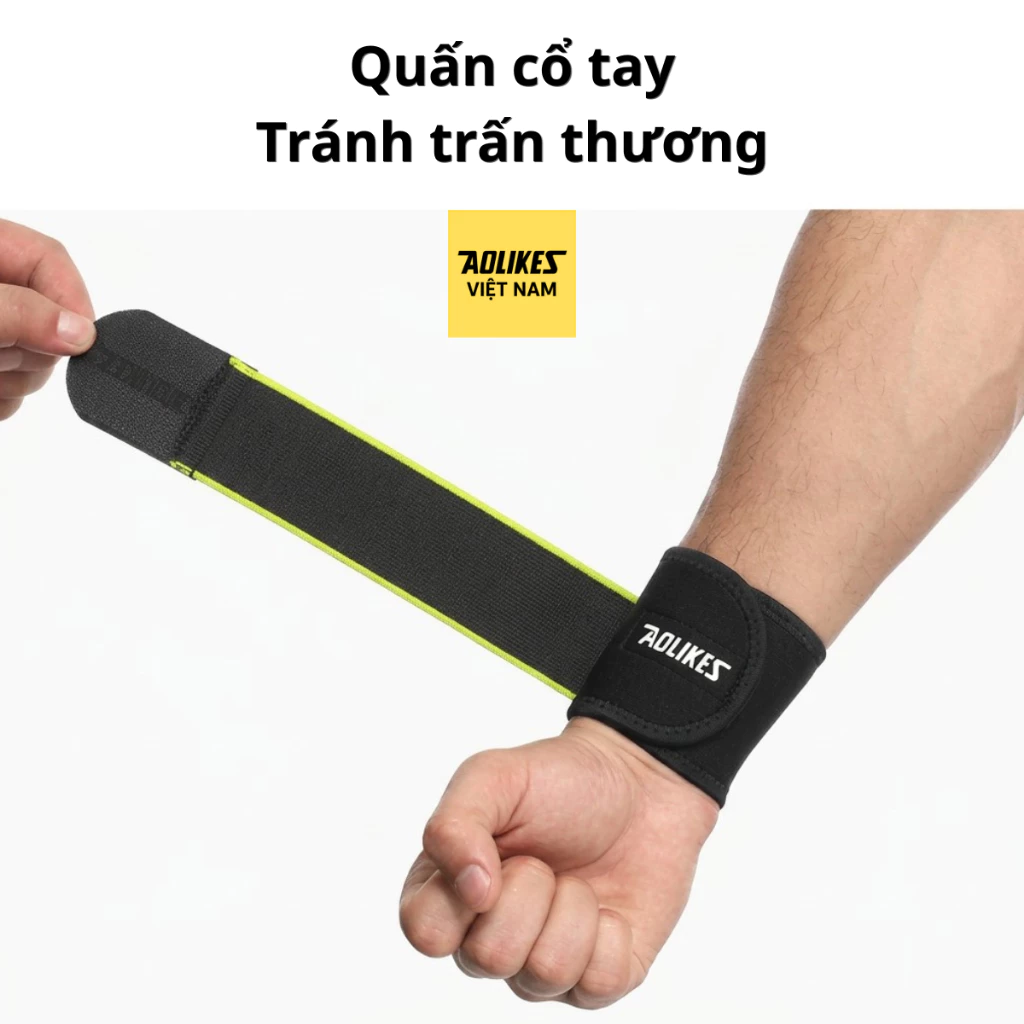 Băng Quấn Cổ Tay AOLIKES 7938 Co Giãn Hỗ Trợ Cổ Tay, Chống Chấn Thương, Tập Gym, Cầu Lông, Tennis, Bóng Chuyền