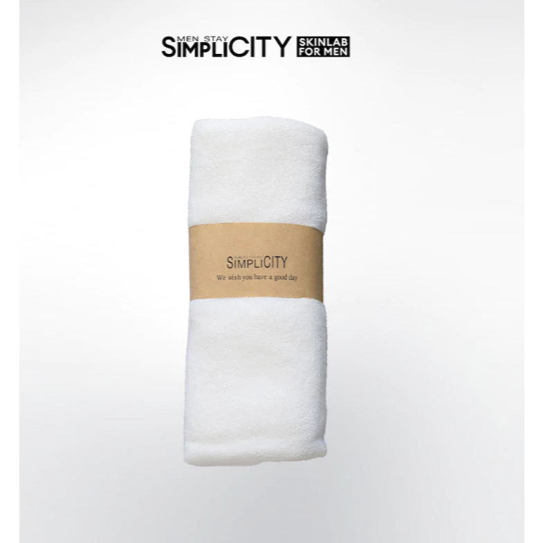 [QUÀ TẶNG KHÔNG BÁN] Khăn lau mặt khăn tắm cao cấp khăn tập gym nam Microfiber Men Stay Simplicity 35cm x 75cm - Trắng