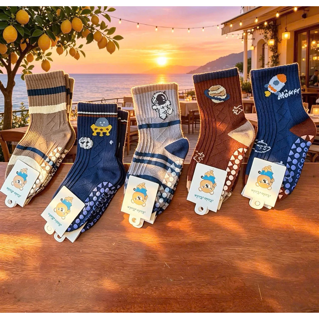 Set 10 đôi tất chống trượt cho bé 3 size các màu xinh iu