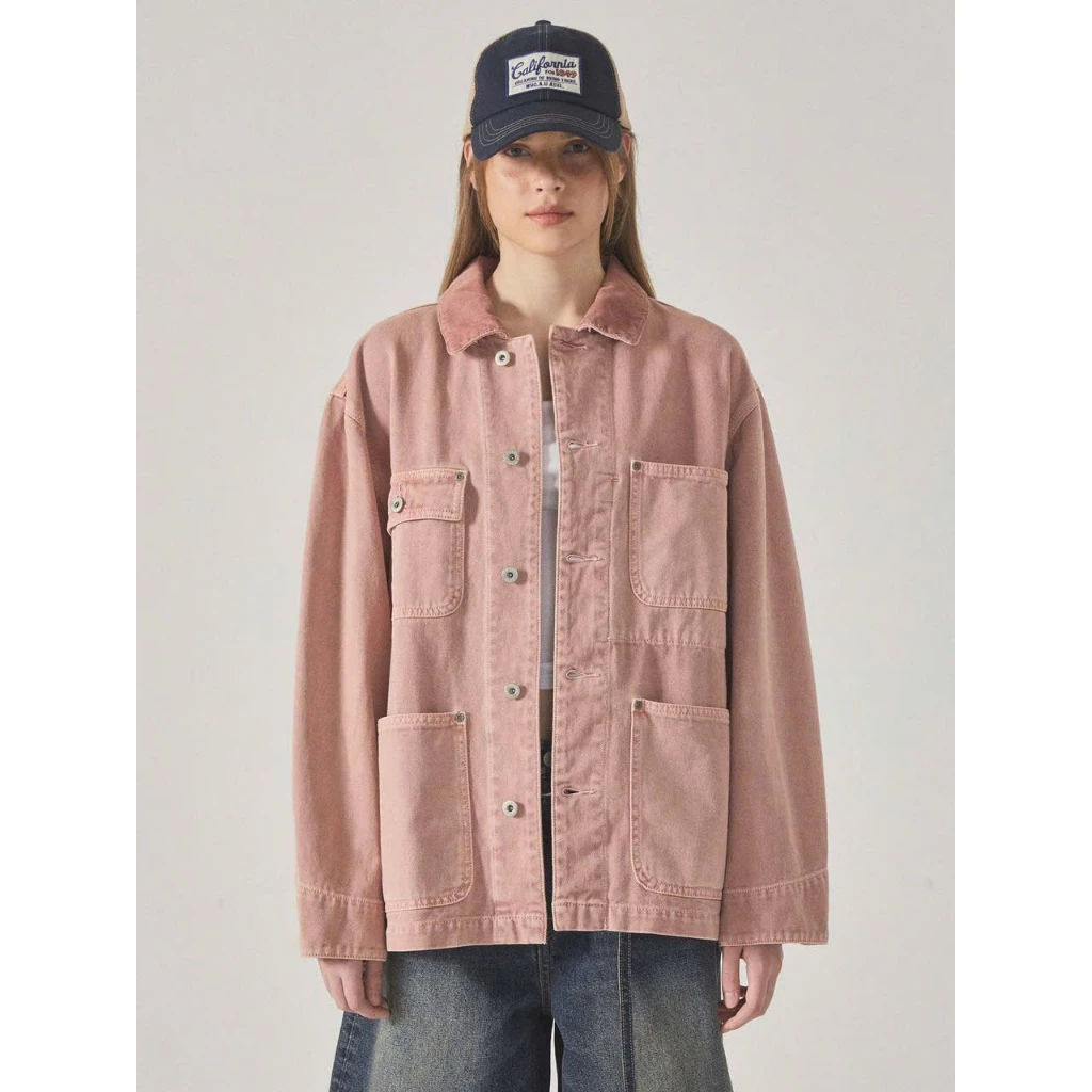 Áo khoác jean kaki WHOAU dài tay chuẩn xịn dành unisex