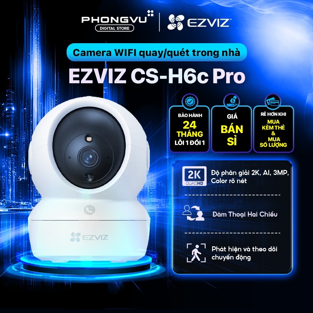 Camera Wifi Trong Nhà Ezviz H6C Pro & C6N Pro (2K - 3MP) - Xoay 360, Đàm…
