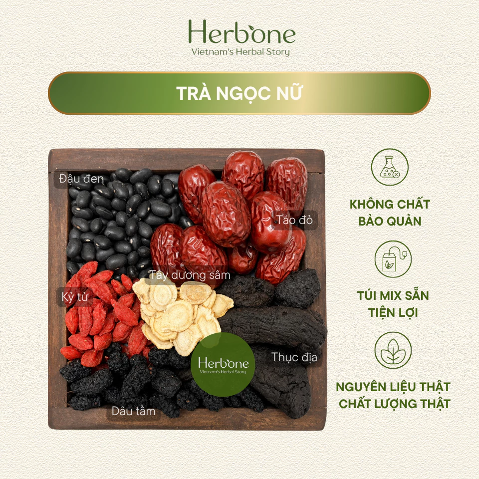 Trà Ngọc Nữ Hỗ Trợ Điều Hòa, Dưỡng Tử Cung Tự Nhiên, Đẹp Da, Chống Lão Hóa