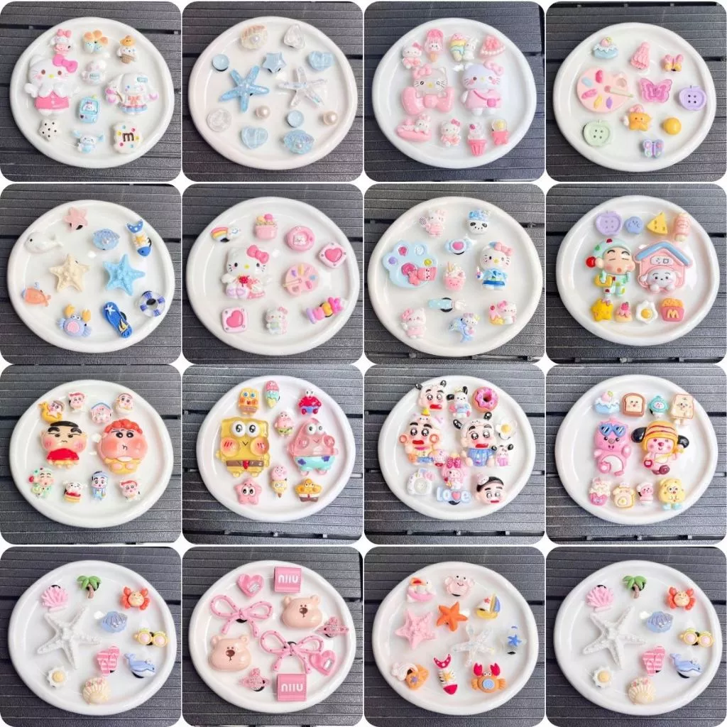 Sticker, Charm Gắn Dép Trang Trí Theo Chủ Đề 3D Hoạt Hình Dễ Thương Gắn Dép ANYASTORE