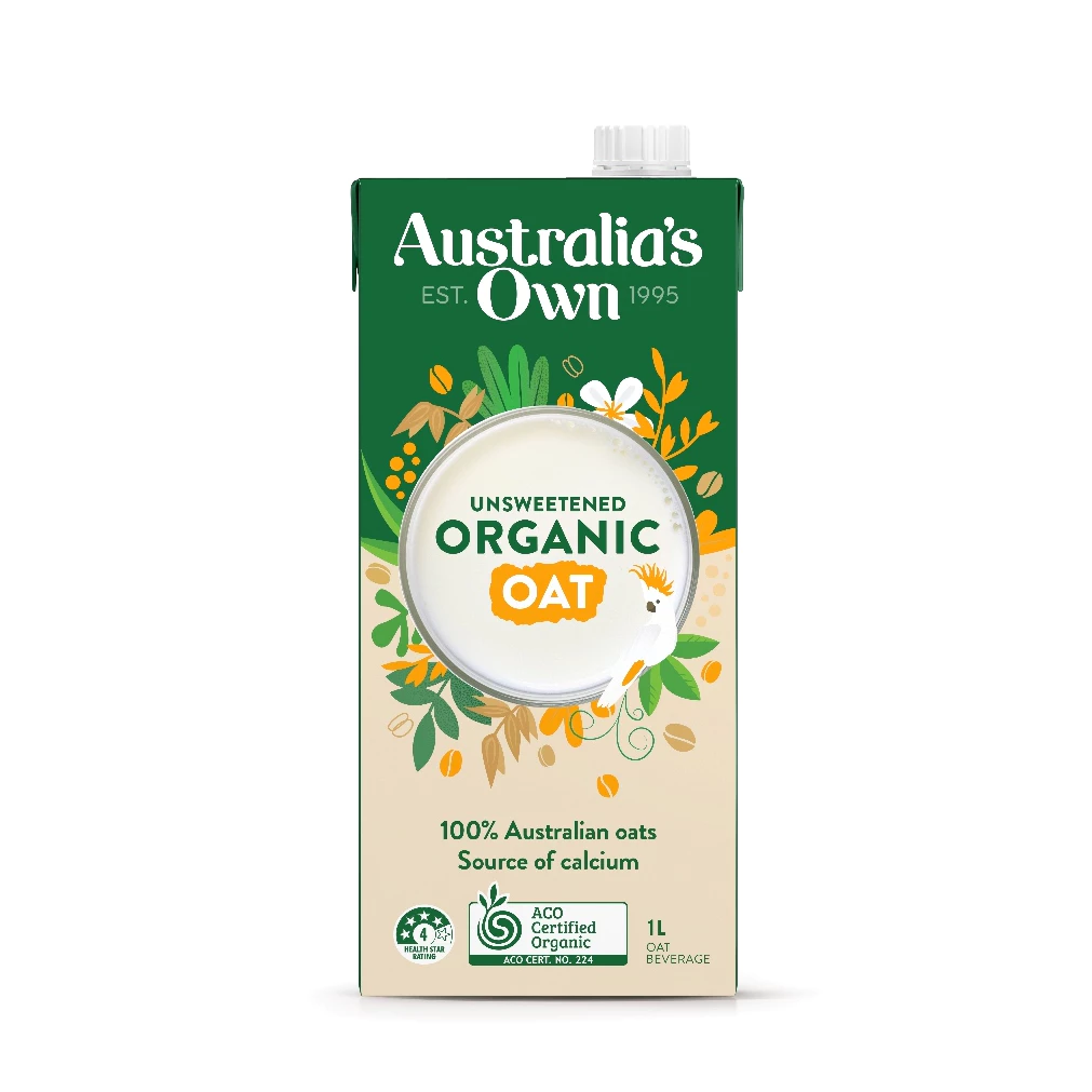 [Quà tặng] Sữa hạt Organic Australia's Own yến mạch hữu cơ không đường, thức uống yến mạch giàu Canxi 1L