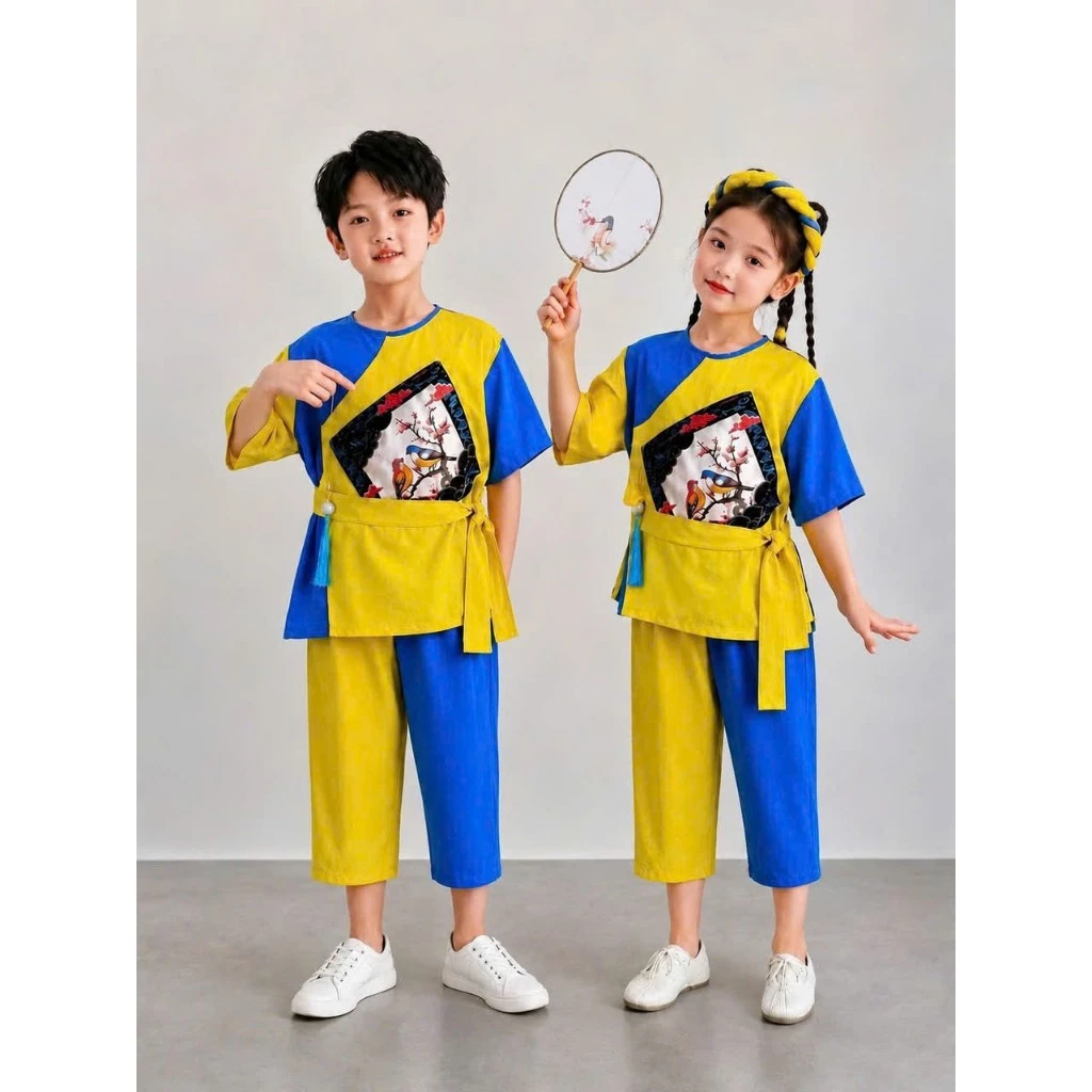 Trang phục biểu diễn in 3D hoá trang chú cuội thằng bờm nam nữ trẻ em và người lớn đủ size, trang phục trung thu đẹp