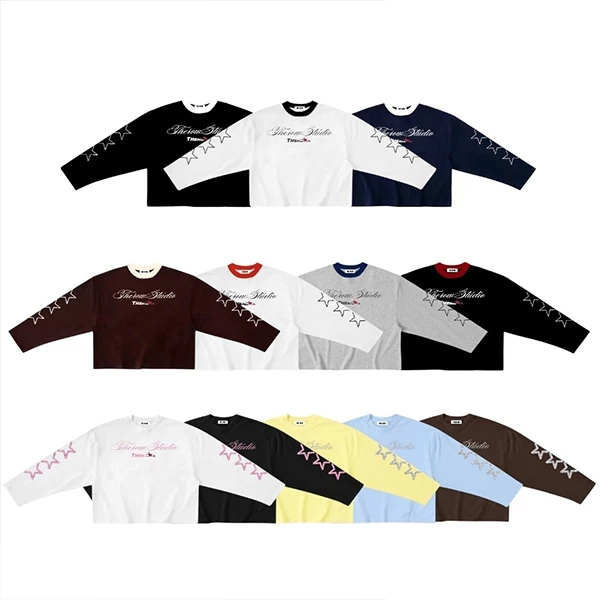 Áo Thun Tay Dài STAR Boxy Form Rộng Unisex Nam Nữ, Áo Phông Long Sleeve Oversize Cổ Tròn Basic Phong Cách Hàn Quốc
