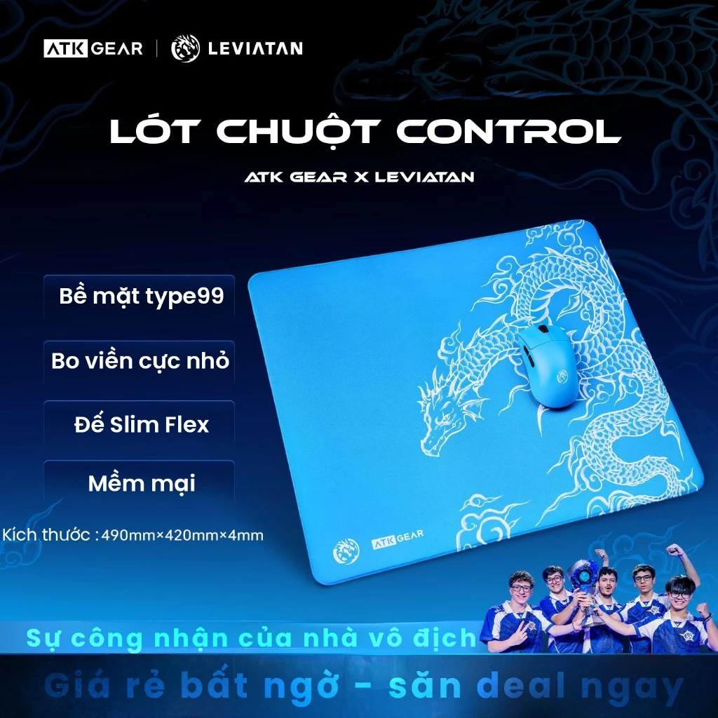 Lót chuột mousepad Control ATK Leviatan - 490x420x4mm - Type99 - Đế Poron - Soft
